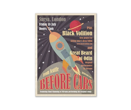 Before Cars gig poster by Design Marie