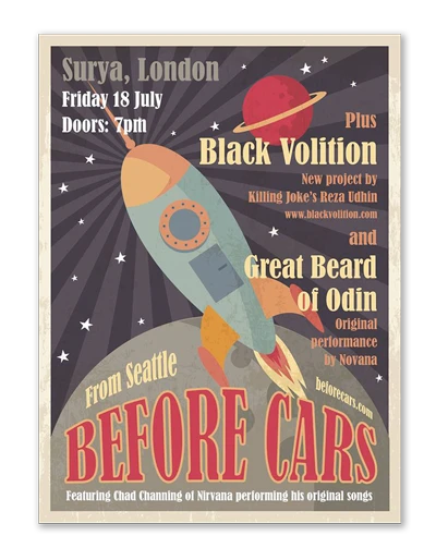 Before Cars gig poster by Design Marie