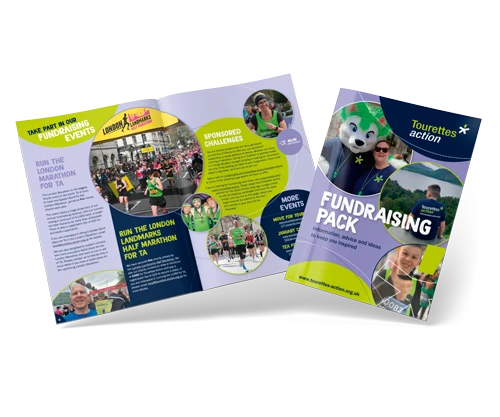 Tourettes Action fundraising brochure design by Design Marie