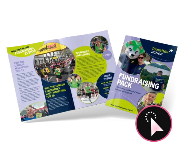 Tourettes Action fundraising brochure design by Design Marie